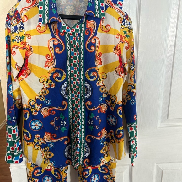 Banjul Pants - Banjul Multicolor Geometric and Floral Set Size S